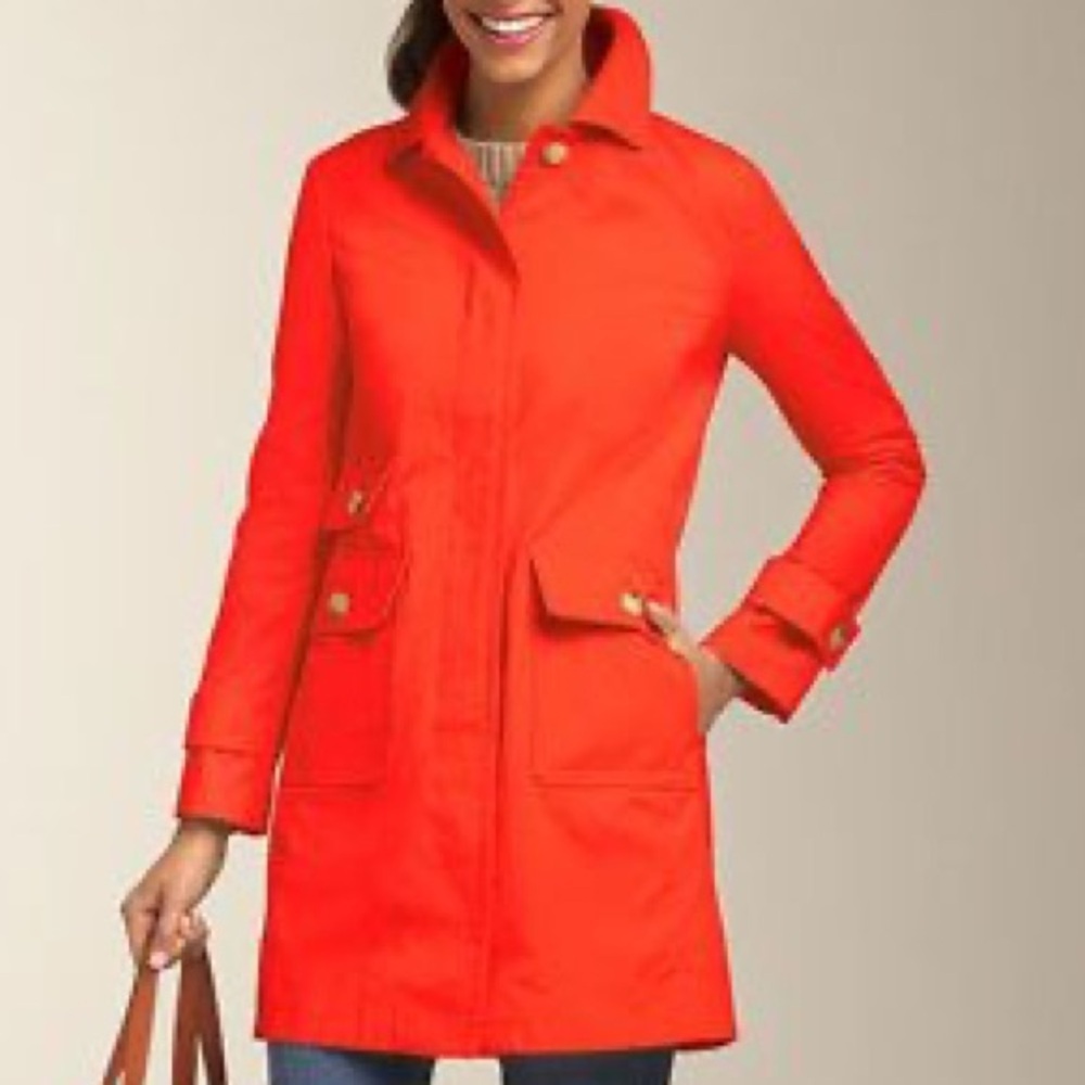 Talbots Women’s Orange Trench / Lightweight Spring Jacket Size 2